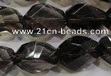 CNG562 15.5 inches 15*20mm faceted nuggets smoky quartz beads