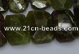 CNG5624 15.5 inches 15*20mm - 18*25mm faceted freeform green garnet beads