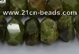 CNG5625 15.5 inches 10*14mm - 13*18mm faceted nuggets green garnet beads