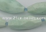 CNG5637 15.5 inches 15*35mm - 18*40mm faceted rice amazonite beads