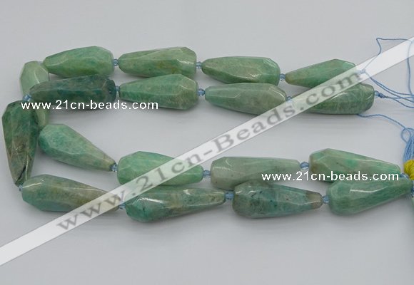 CNG5638 15.5 inches 15*35mm - 18*45mm faceted teardrop amazonite beads