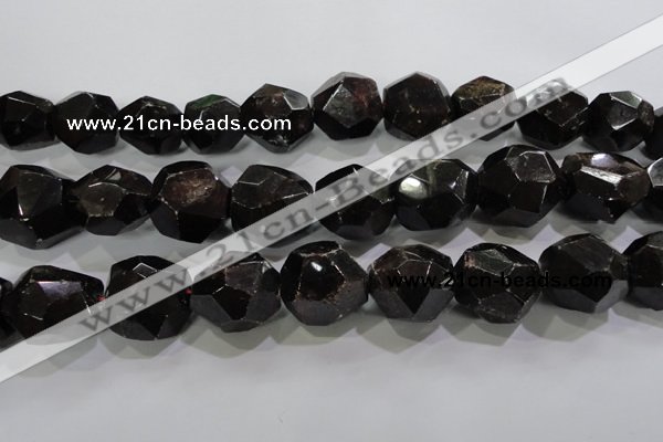 CNG564 15.5 inches 20*22mm faceted nuggets red garnet beads