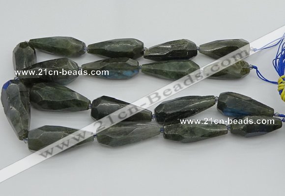 CNG5644 15.5 inches 15*35mm - 18*45mm faceted teardrop labradorite beads