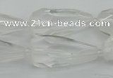 CNG5646 15*35mm - 18*45mm faceted teardrop white crystal beads