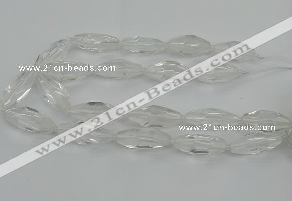 CNG5647 15.5 inches 15*35mm - 18*40mm faceted rice white crystal beads