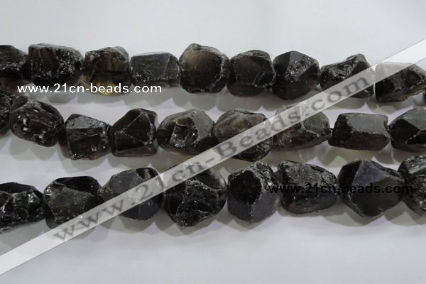 CNG565 15.5 inches 16*20mm faceted nuggets smoky quartz beads