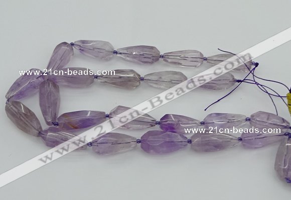 CNG5650 15.5 inches 15*35mm - 18*45mm faceted teardrop amethyst beads