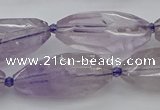 CNG5651 15.5 inches 15*35mm - 18*40mm faceted rice amethyst beads