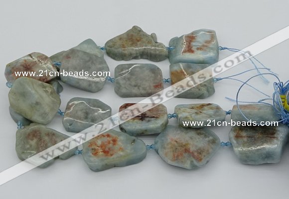 CNG5674 15.5 inches 30*40mm - 35*45mm freeform aquamarine beads