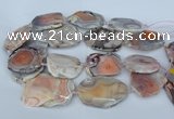 CNG5678 35*45mm - 40*55mm faceted freeform pink botswana agate beads