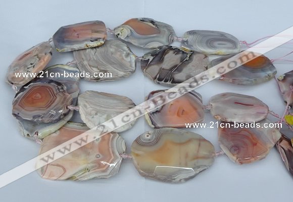 CNG5678 35*45mm - 40*55mm faceted freeform pink botswana agate beads