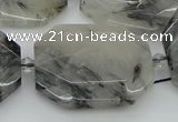 CNG5687 20*30mm - 35*45mm faceted freeform black rutilated quartz beads