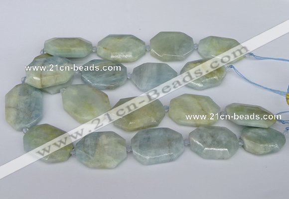 CNG5690 15.5 inches 20*30mm - 35*45mm faceted freeform aquamarine beads