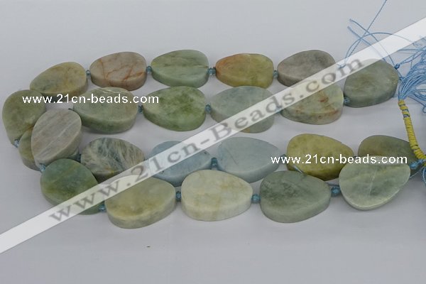 CNG5704 15.5 inches 22*30mm - 28*35mm freeform aquamarine beads