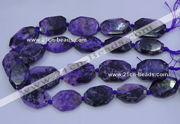 CNG5715 15.5 inches 25*35mm - 30*40mm faceted freeform charoite beads