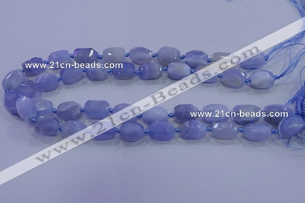 CNG5728 12*16mm - 13*18mm faceted nuggets blue lace agate beads