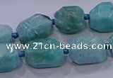 CNG5729 12*16mm - 13*18mm faceted nuggets amazonite beads