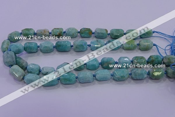 CNG5729 12*16mm - 13*18mm faceted nuggets amazonite beads