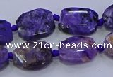 CNG5731 12*16mm - 15*20mm faceted freeform charoite beads