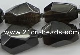 CNG5735 12*16mm - 15*25mm faceted nuggets ice black obsidian beads