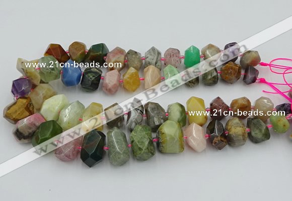 CNG5738 12*16mm - 15*20mm faceted nuggets mixed gemstone beads