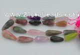 CNG5741 15*35mm - 18*45mm faceted teardrop mixed gemstone beads