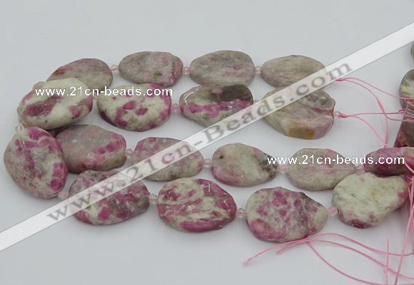 CNG5745 15.5 inches 25*35mm - 30*40mm freeform pink tourmaline beads