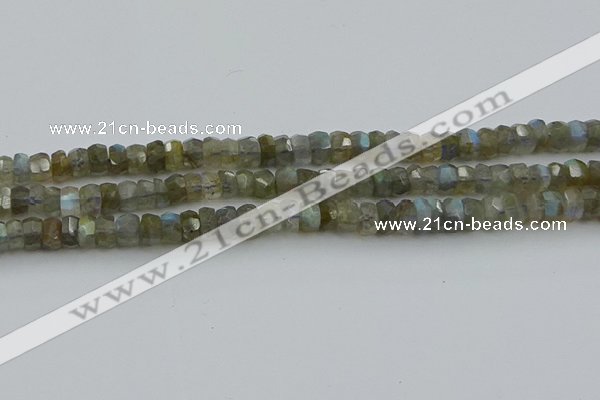 CNG5751 15.5 inches 5*7mm faceted nuggets labradorite beads