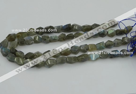 CNG5753 15.5 inches 10*12mm - 12*16mm faceted nuggets labradorite beads