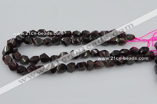 CNG5755 15.5 inches 10*14mm - 12*16mm faceted nuggets garnet beads