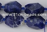 CNG5764 15.5 inches 12*16mm - 15*25mm faceted nuggets sodalite beads