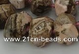 CNG5766 15.5 inches 12*16mm - 15*20mm faceted nuggets rhodochrosite beads