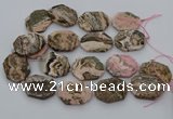 CNG5768 20*30mm - 35*45mm faceted freeform rhodochrosite beads