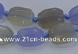 CNG5776 10*14mm - 12*16mm faceted freeform blue lace agate beads