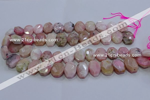 CNG5778 13*18mm - 15*20mm faceted freeform natural pink opal beads