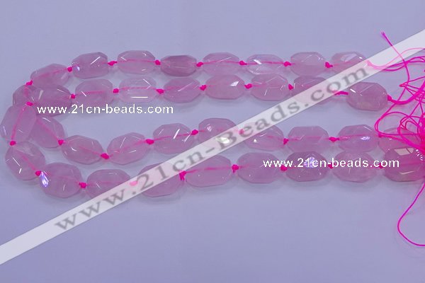 CNG5785 10*14mm - 12*16mm faceted freeform rose quartz beads