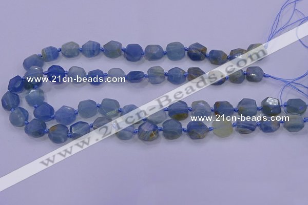 CNG5793 10*12mm - 10*14mm faceted freeform blue calcite beads