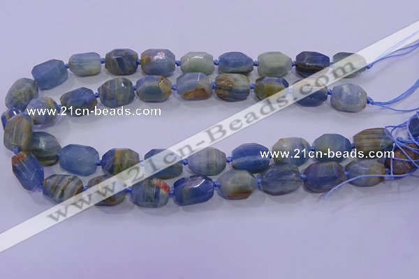 CNG5796 12*16mm - 13*18mm faceted nuggets blue calcite beads