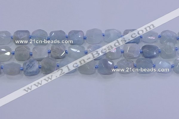 CNG5807 15.5 inches 10*12mm - 10*14mm faceted freeform aquamarine beads