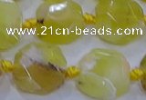 CNG5811 15.5 inches 10*12mm - 10*14mm faceted freeform yellow opal beads