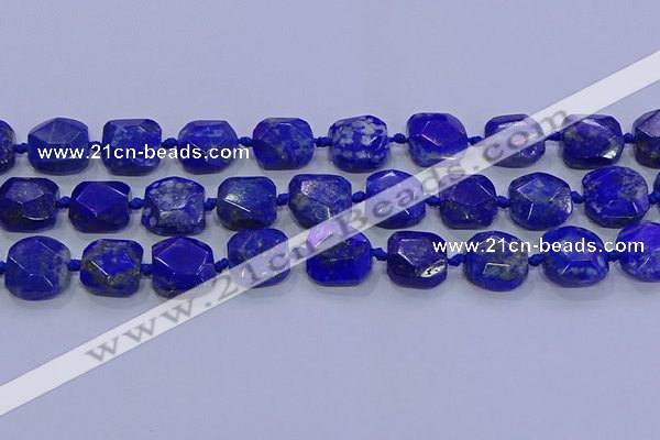 CNG5815 15.5 inches 10*12mm - 10*14mm faceted freeform lapis lazuli beads