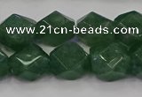 CNG5843 15.5 inches 14*15mm faceted nuggets green strawberry quartz beads