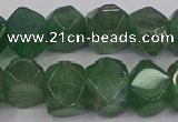 CNG5844 10*14mm - 12*16mm faceted nuggets green strawberry quartz beads