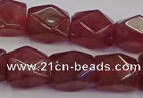 CNG5846 15.5 inches 14*15mm faceted nuggets strawberry quartz beads