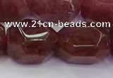 CNG5847 16*22mm - 18*25mm faceted nuggets strawberry quartz beads