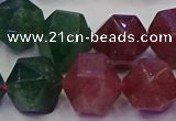 CNG5853 14*16mm - 16*18mm faceted nuggets mixed strawberry quartz beads