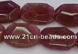 CNG5856 15*20mm - 20*25mm faceted freeform strawberry quartz beads