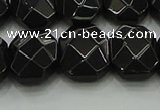 CNG5864 15.5 inches 8*12mm - 12*16mm faceted freeform black agate beads