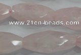 CNG587 15.5 inches 15*33mm faceted nuggets rose quartz beads