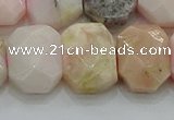 CNG5873 8*12mm - 12*16mm faceted freeform natural pink opal beads